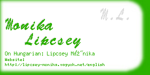 monika lipcsey business card